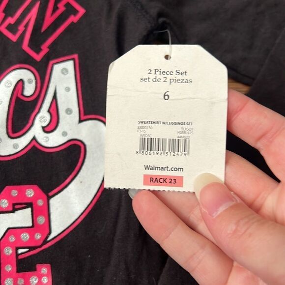 🍭4/$20 New Faded Glory Long Sleeve Graphic Glitter Athletic Tee - 6 - Picture 3 of 4